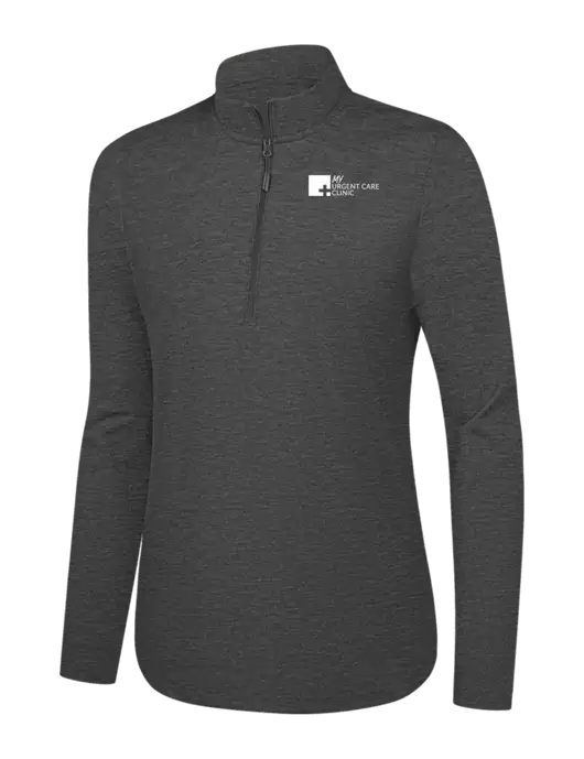  Womens Dark Grey Heather C-FREE Double Knit 1/4-Zip w/My Urgent Care Logo