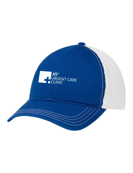 Richardson 111 Garment Washed Trucker Cap Royal w/White Mesh w/My Urgent Care Logo