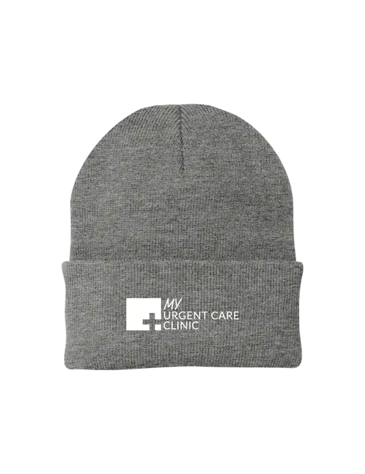 Medium Grey Heather Knit Cap w/My Urgent Care Logo