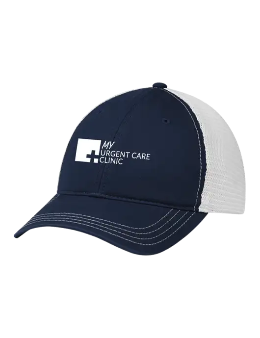 Richardson 111 Garment Washed Trucker Cap Navy w/White Mesh w/My Urgent Care Logo