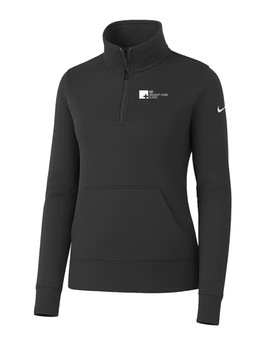 Nike Womens Dark Grey Club Fleece Sleeve Swoosh 1/2-Zip w/My Urgent Care Logo