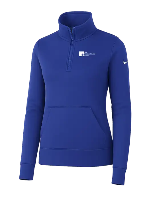 Nike Womens Royal Club Fleece Sleeve Swoosh 1/2-Zip w/My Urgent Care Logo