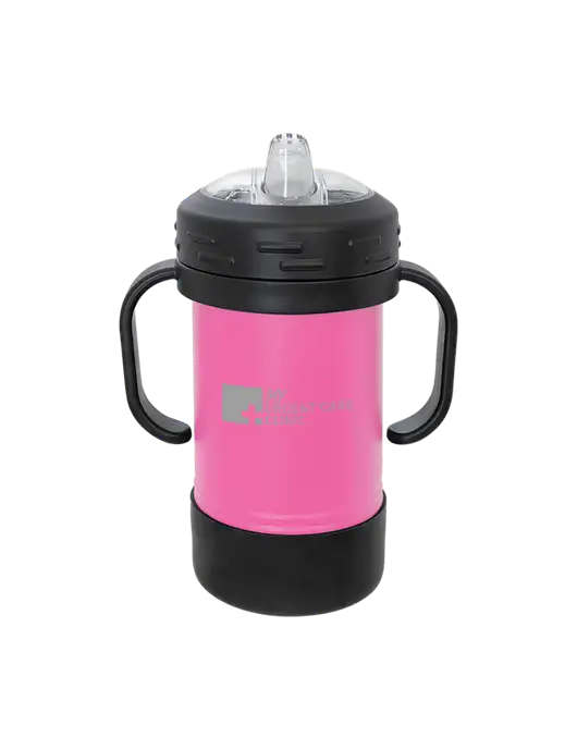 Polar Camel 10 oz Powder Coated Pink Sippy Cup w/My Urgent Care Logo