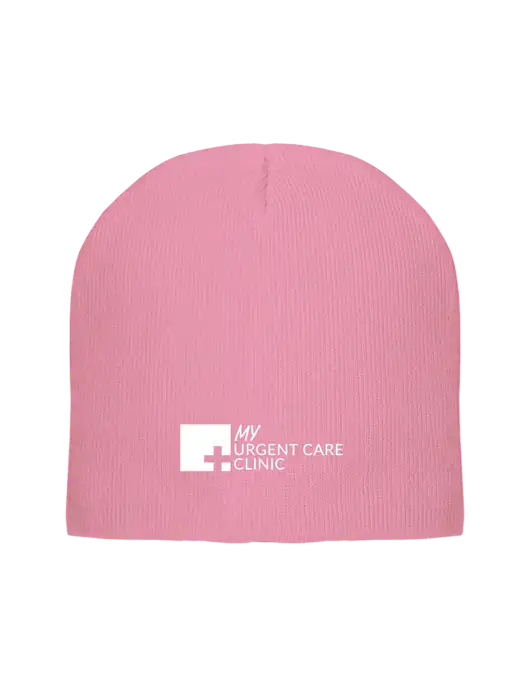 Solid Light Pink Element Knit Beanie w/My Urgent Care Logo