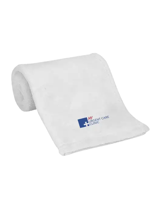 White Alpine Fleece Mink Touch Luxury Baby Blanket  w/My Urgent Care Logo