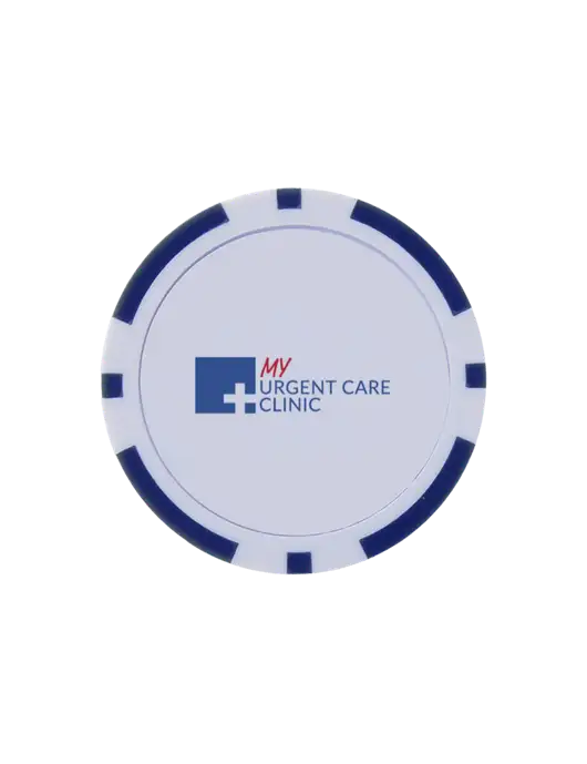 Dark Royal Poker Chip Ball Marker w/My Urgent Care Logo