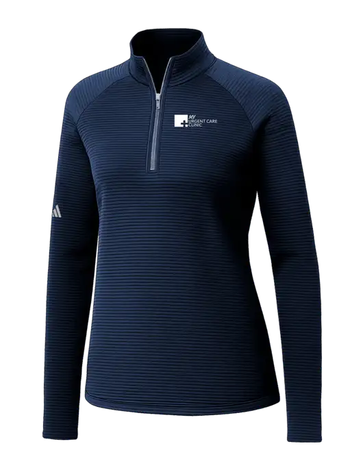 Adidas Womens Navy Spacer Quarter-Zip Pullover  w/My Urgent Care Logo