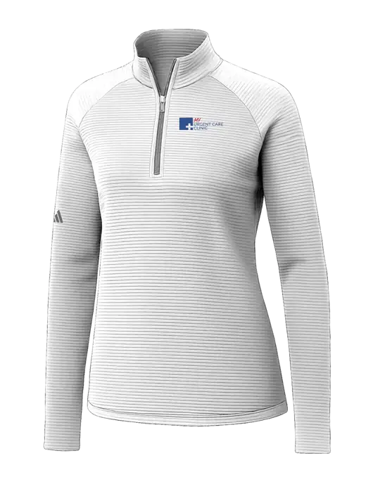 Adidas Womens White Spacer Quarter-Zip Pullover  w/My Urgent Care Logo