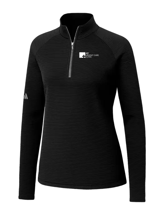 Adidas Womens Black Spacer Quarter-Zip Pullover  w/My Urgent Care Logo