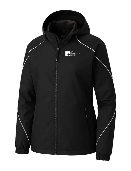 Womens Angle 3-in-1 Black Jacket with Fleece Liner w/My Urgent Care Logo, My Urgent Care Logo