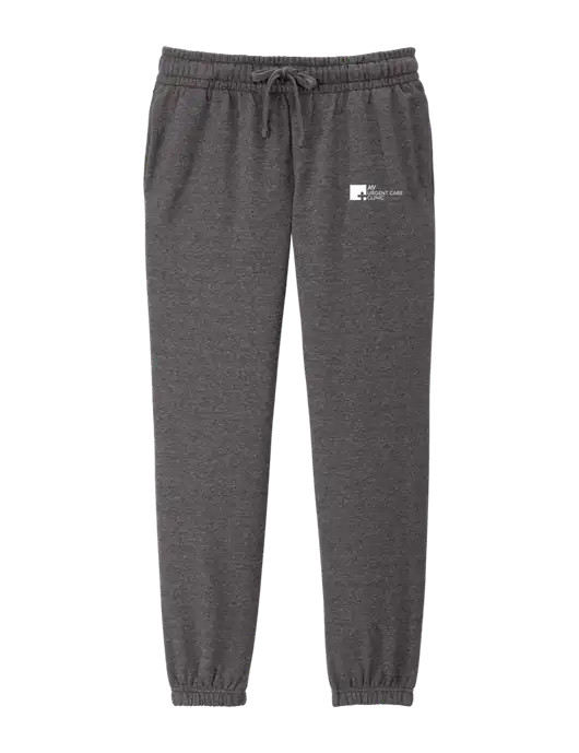 District Womens Heathered Charcoal Fleece Sweatpants w/My Urgent Care Logo
