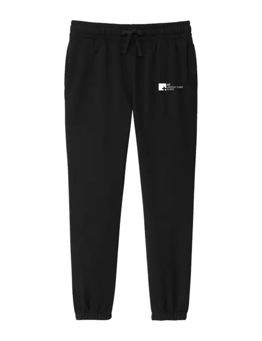District Womens Black Fleece Sweatpants w/My Urgent Care Logo