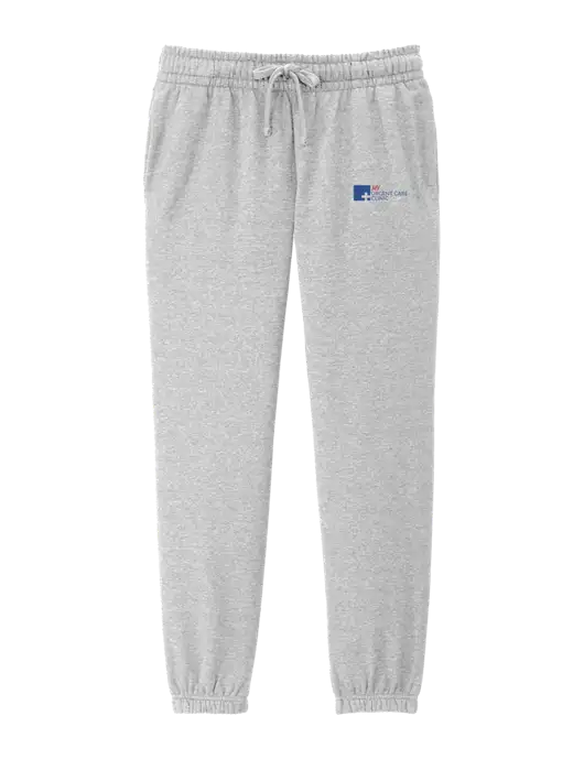 District Womens Light Heather Grey Fleece Sweatpants w/My Urgent Care Logo
