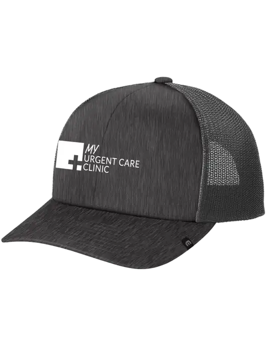 TravisMathew Very Dark Grey Heather Cruz Trucker Cap w/My Urgent Care Logo