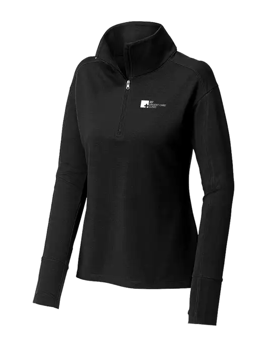 Womens Sport-Wick Flex Fleece Black 1/4-Zip w/My Urgent Care Logo