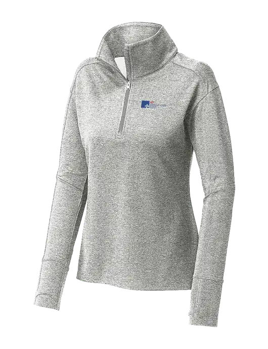 Womens Sport-Wick Flex Fleece Light Grey Heather 1/4-Zip w/My Urgent Care Logo