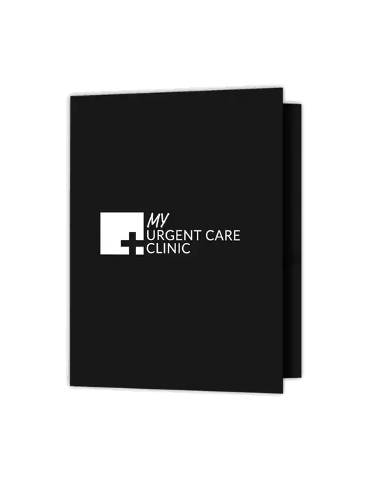 Black Presentation Folder with Dual Pockets w/My Urgent Care Logo