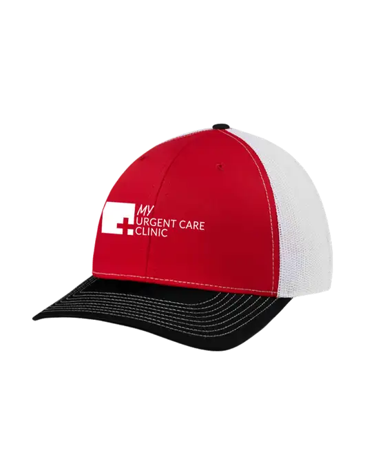 Richardson Adjustable Snapback Original 112 Trucker Cap Black/Red/White Mesh w/My Urgent Care Logo