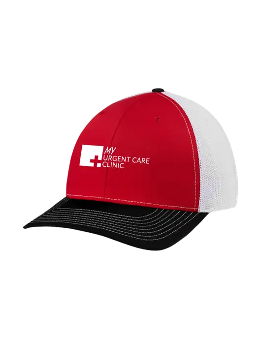 Richardson Adjustable Snapback Original 112 Trucker Cap Black/Red/White Mesh w/My Urgent Care Logo