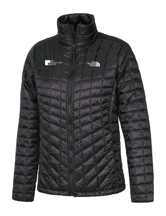 North Face Womens Matte Black ThermoBall Trekker Jacket w/My Urgent Care Logo