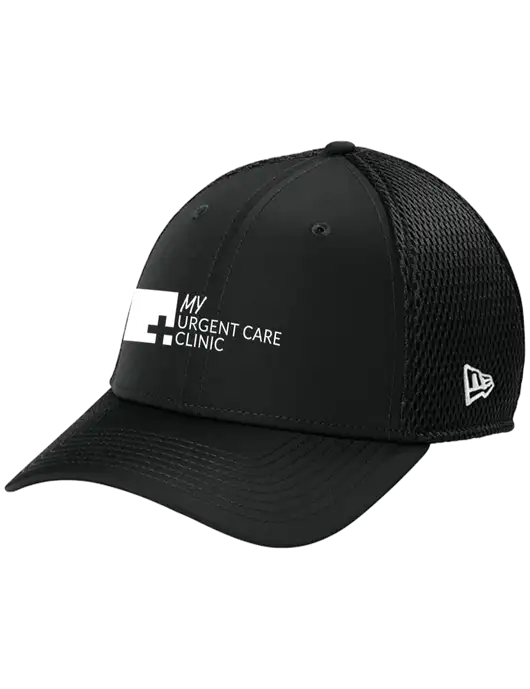 New Era 39THIRTY Performance Stretch Black Mesh Cap w/My Urgent Care Logo