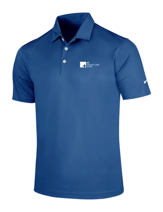 NIKE Dark Royal Dri-Fit Vertical Mesh Polo w/My Urgent Care Logo