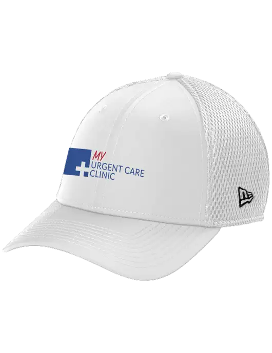 New Era 39THIRTY Performance Stretch White Mesh Cap w/My Urgent Care Logo