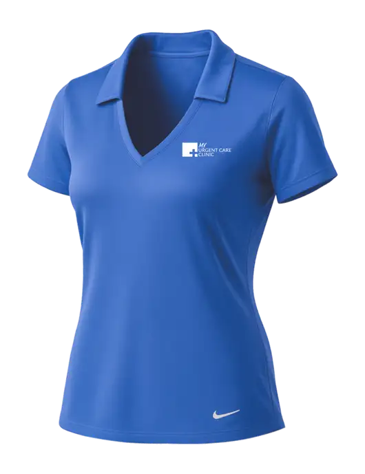 NIKE Light Royal Womens Dri-Fit Vertical Mesh Polo w/My Urgent Care Logo