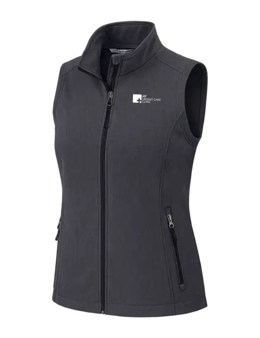Charcoal Heather Womens Core Soft Shell Vest w/My Urgent Care Logo