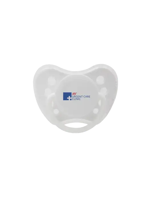 Silicone White Pacifier with Clear Cover w/My Urgent Care Logo