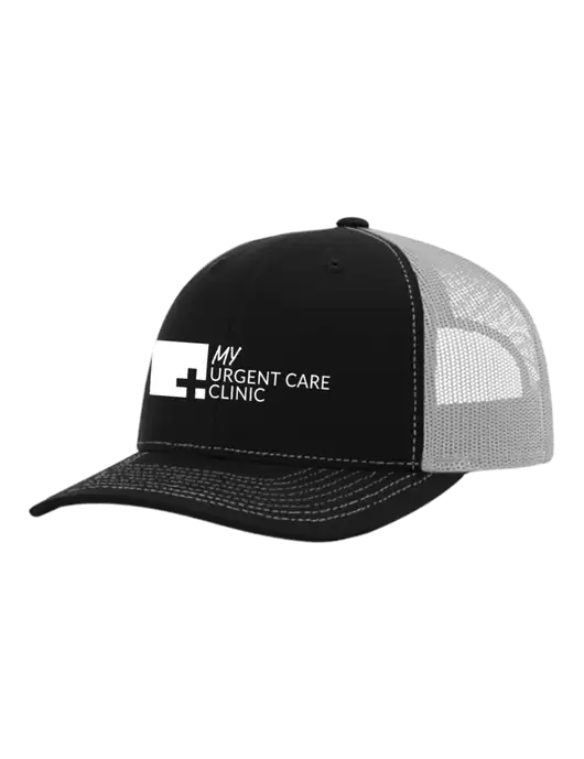 Richardson Adjustable Snapback Original 112 Trucker Cap Black w/White Mesh w/My Urgent Care Logo