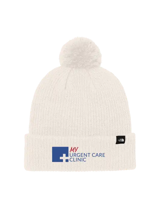 The North Face Ivory Pom Beanie w/My Urgent Care Logo