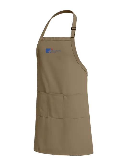Easy Care Extra Long Bib Dark Tan Apron with Stain Release w/My Urgent Care Logo