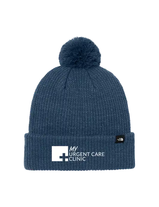 The North Face Light Navy Pom Beanie w/My Urgent Care Logo