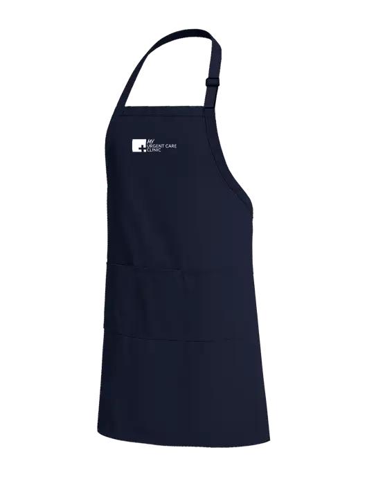 Easy Care Extra Long Bib Navy Apron with Stain Release w/My Urgent Care Logo