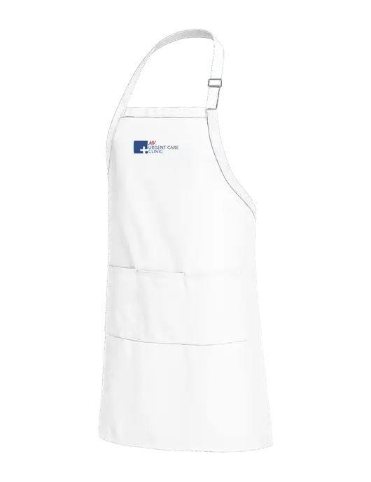 Easy Care Extra Long Bib White Apron with Stain Release w/My Urgent Care Logo