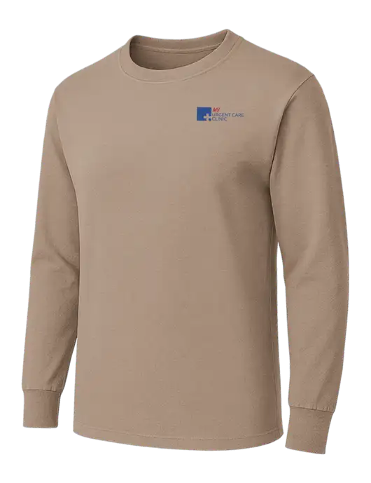 Dark Tan Heavyweight Long Sleeve 6.1 oz T-Shirt w/My Urgent Care Logo