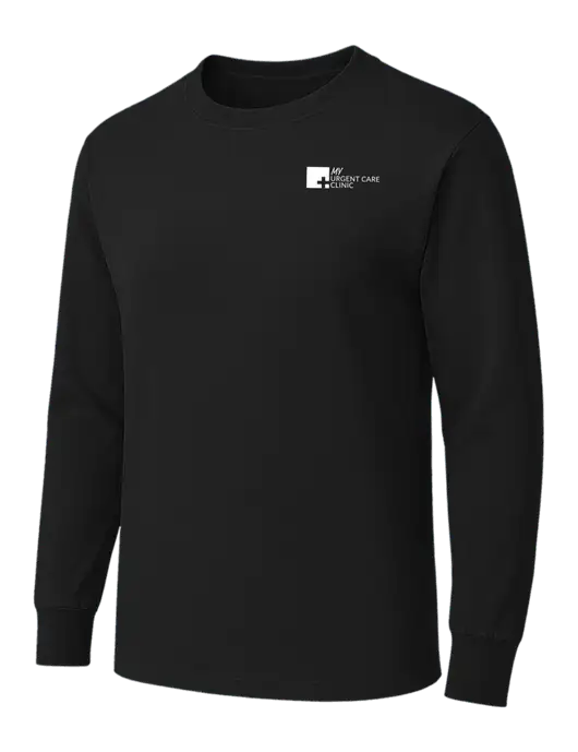 Black Heavyweight Long Sleeve 6.1 oz T-Shirt w/My Urgent Care Logo
