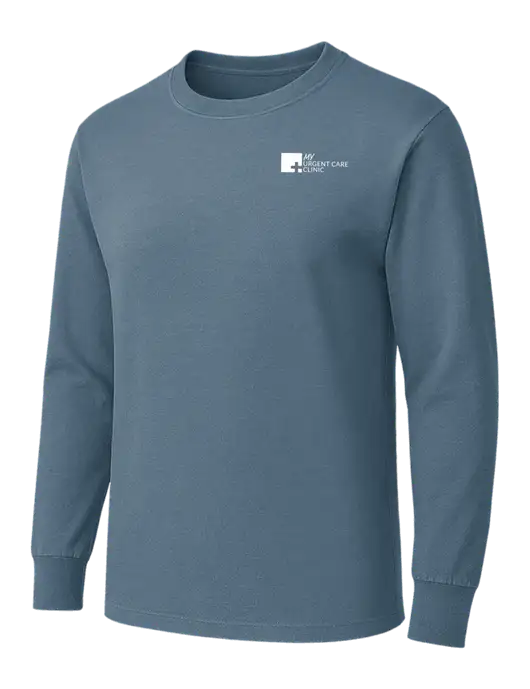 Slate Blue Heavyweight Long Sleeve 6.1 oz T-Shirt w/My Urgent Care Logo