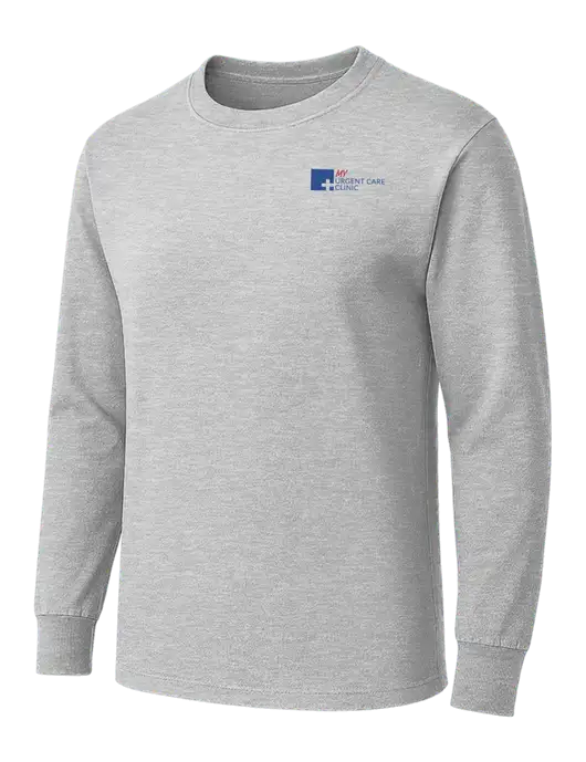 Light Grey Heather Heavyweight Long Sleeve 6.1 oz T-Shirt w/My Urgent Care Logo