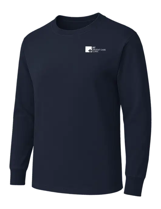 Dark Navy Heavyweight Long Sleeve 6.1 oz T-Shirt w/My Urgent Care Logo