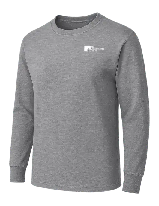 Medium Grey Heather Heavyweight Long Sleeve 6.1 oz T-Shirt w/My Urgent Care Logo