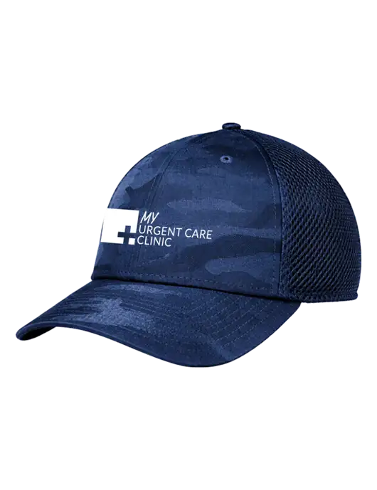 New Era Tonal Dark Royal Camo Stretch Tech Mesh Cap w/My Urgent Care Logo