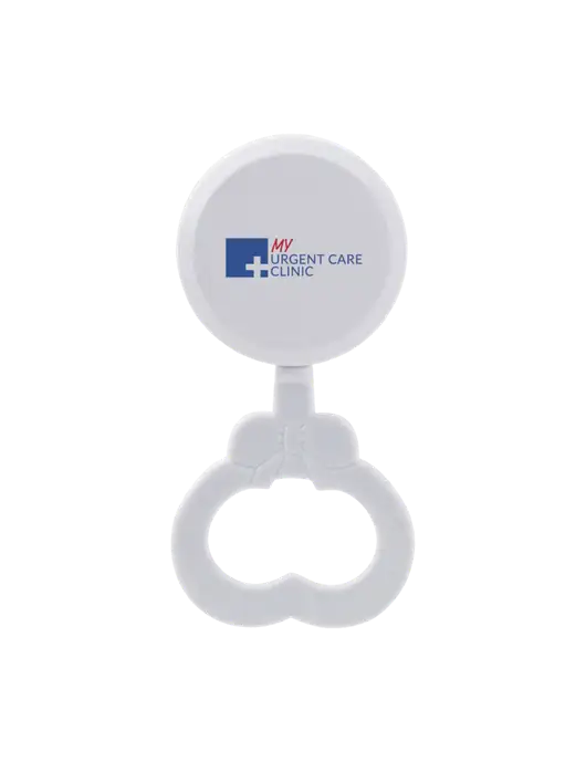 White Baby Rattle w/My Urgent Care Logo