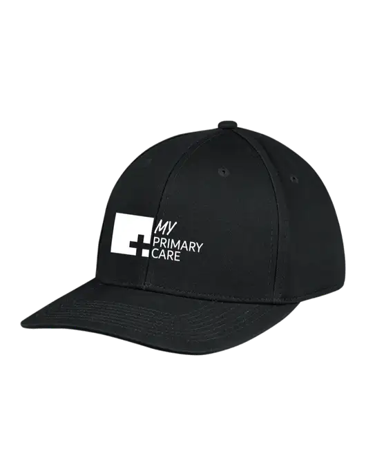 Premium Modern Structured Twill Black Snapback Cap w/My Primary Care Logo