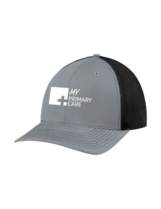 Richardson Adjustable Snapback Original 112 Trucker Cap Heather Grey w/Black Mesh w/My Primary Care Logo