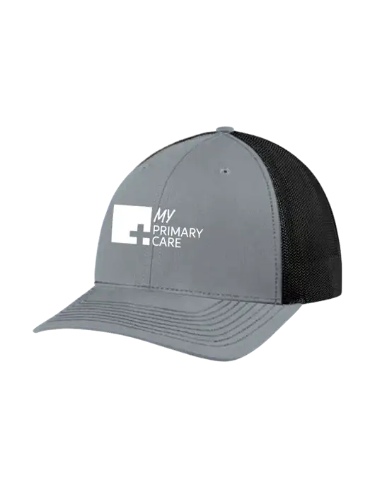 Richardson Adjustable Snapback Original 112 Trucker Cap Heather Grey w/Black Mesh w/My Primary Care Logo
