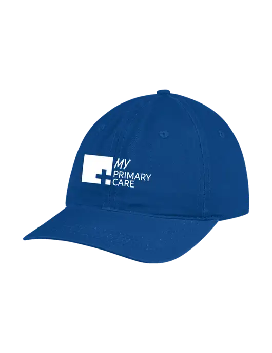 Garment Washed Unstructured Twill Royal Cap w/My Primary Care Logo