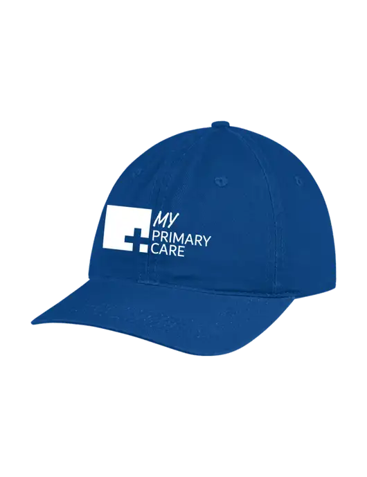 Garment Washed Unstructured Twill Royal Cap w/My Primary Care Logo
