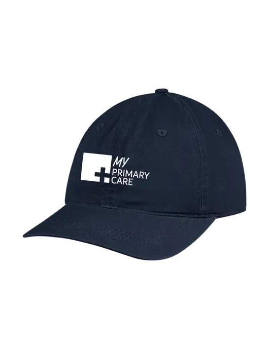 Garment Washed Unstructured Twill Navy Cap w/My Primary Care Logo